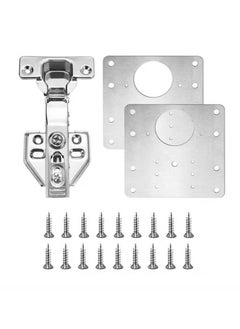 Generic Cabinet Door Hinge Repair Plate,Kitchen Cupboard Door Hinge Repair Kit,Hinge Repair Brackets Kit Includes Fixing Screws,for Wood,Furniture,Shelves,Cabinet (1set)  - Image 1