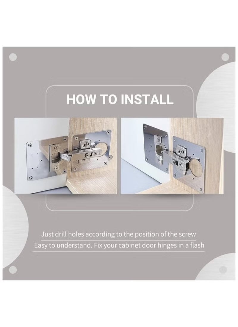 Generic Cabinet Door Hinge Repair Plate,Kitchen Cupboard Door Hinge Repair Kit,Hinge Repair Brackets Kit Includes Fixing Screws,for Wood,Furniture,Shelves,Cabinet (1set)  - Image 5