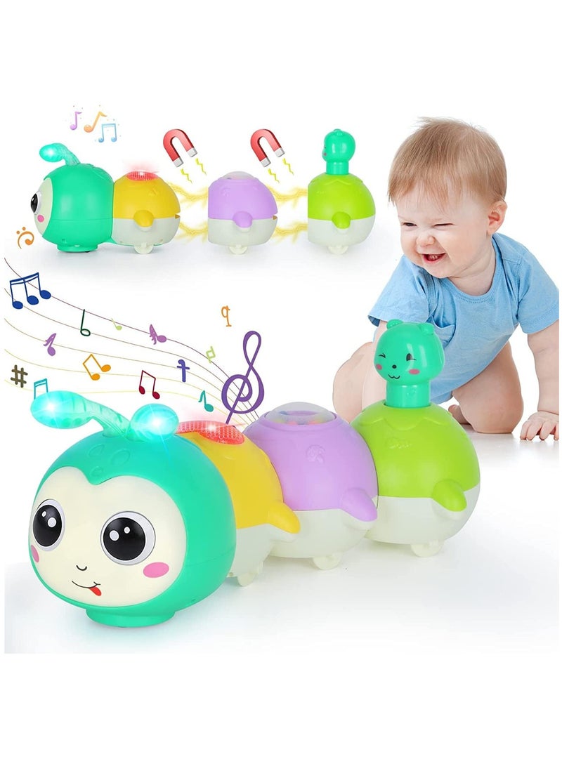Toys 0-6 months Sofam crawling caterpillar toys magnetic music 6-12 months children sensory learning newborn 1-year-old girl and boy magnetic multi-color  - Image 1