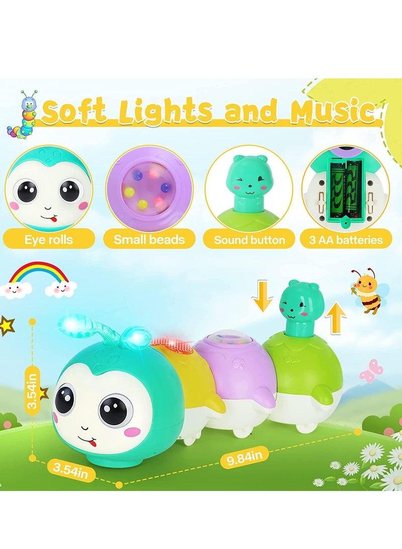 Toys 0-6 months Sofam crawling caterpillar toys magnetic music 6-12 months children sensory learning newborn 1-year-old girl and boy magnetic multi-color  - Image 3