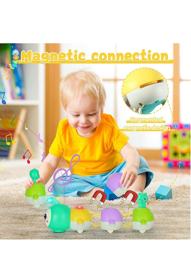 Toys 0-6 months Sofam crawling caterpillar toys magnetic music 6-12 months children sensory learning newborn 1-year-old girl and boy magnetic multi-color  - Image 4