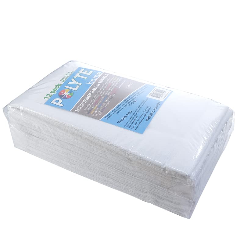 Polyte Professional Quick Dry Lint Free Microfiber Hair Drying Salon Towel  16 X 29 In  12 Pack (White) - Image 5