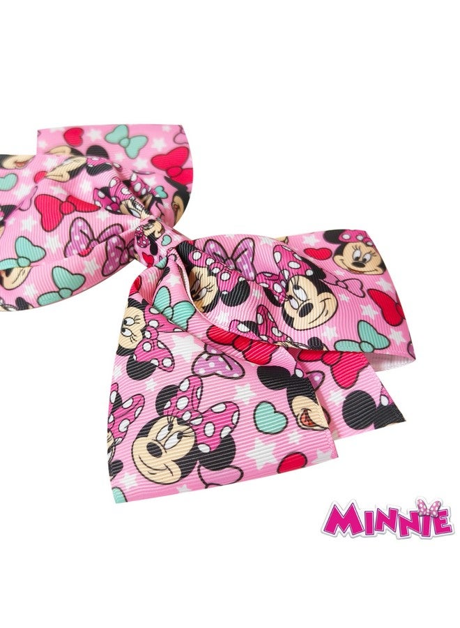 Luv Her LUV HER Disney Junior Minnie Single Hair Bow For Girls - One Large Printed Hair Bow Featuring your Favorite Character Minnie - Alligator Clip - Hair Bows for Daily Styling or Special Occasion, Ages 3+ - Image 4
