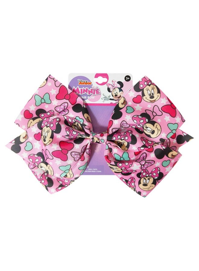 Luv Her LUV HER Disney Junior Minnie Single Hair Bow For Girls - One Large Printed Hair Bow Featuring your Favorite Character Minnie - Alligator Clip - Hair Bows for Daily Styling or Special Occasion, Ages 3+ - Image 1
