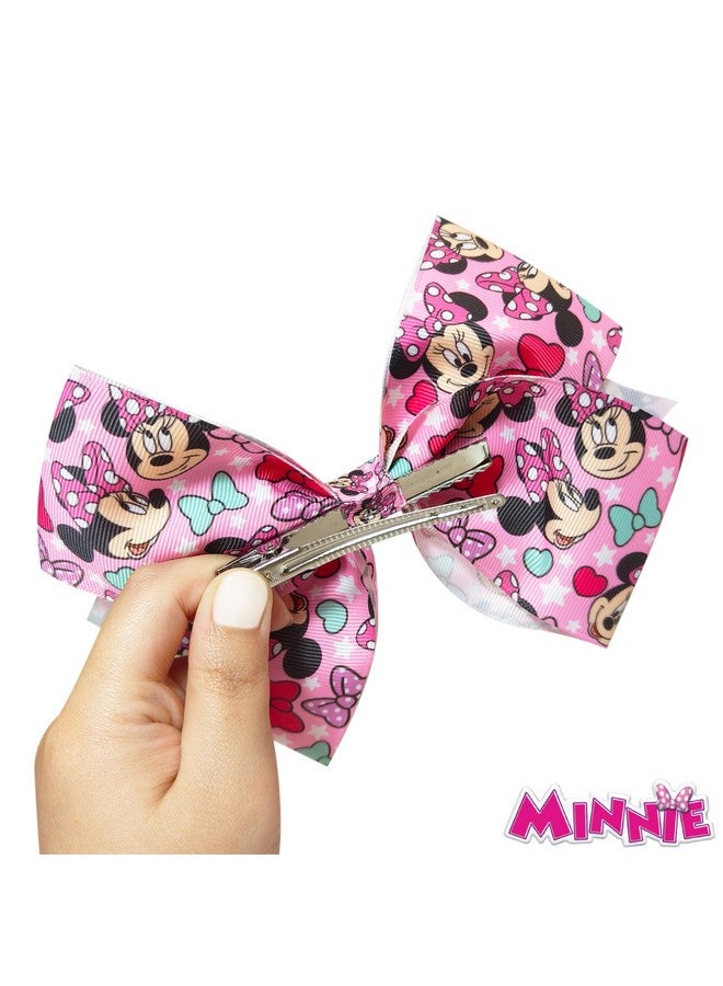 Luv Her LUV HER Disney Junior Minnie Single Hair Bow For Girls - One Large Printed Hair Bow Featuring your Favorite Character Minnie - Alligator Clip - Hair Bows for Daily Styling or Special Occasion, Ages 3+ - Image 3