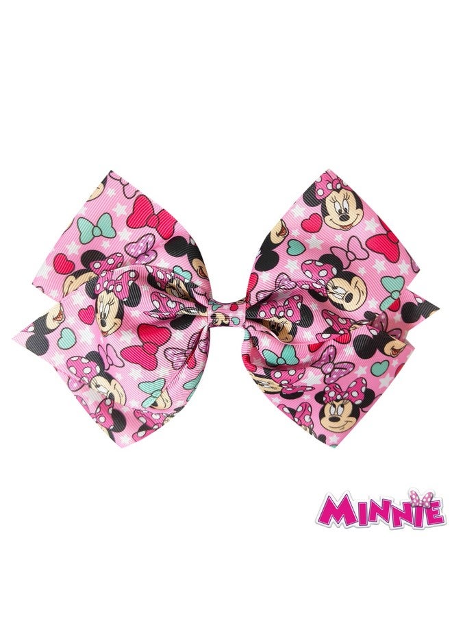 Luv Her LUV HER Disney Junior Minnie Single Hair Bow For Girls - One Large Printed Hair Bow Featuring your Favorite Character Minnie - Alligator Clip - Hair Bows for Daily Styling or Special Occasion, Ages 3+ - Image 5