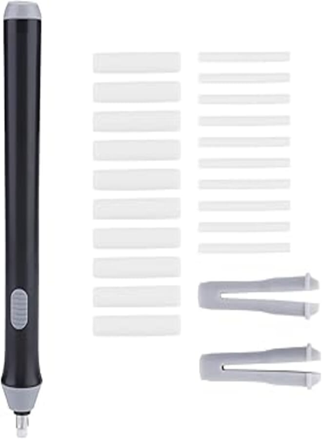 Hztyyier Electric Eraser Kit with 22 Automatic Erasers for Drawing, Battery Operated (Black)