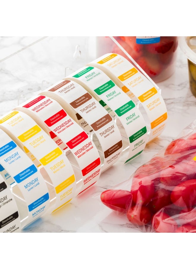 Restaurantware - RW Smart 14.5 Inch x 3.5 Inch Label Dispenser, 1 Sticker Dispenser- 7 Slots, No Slip, Sturdy, Clear Acrylic Food Label Holder, For Organizing Date Markers Or Rotation Labels - Image 1