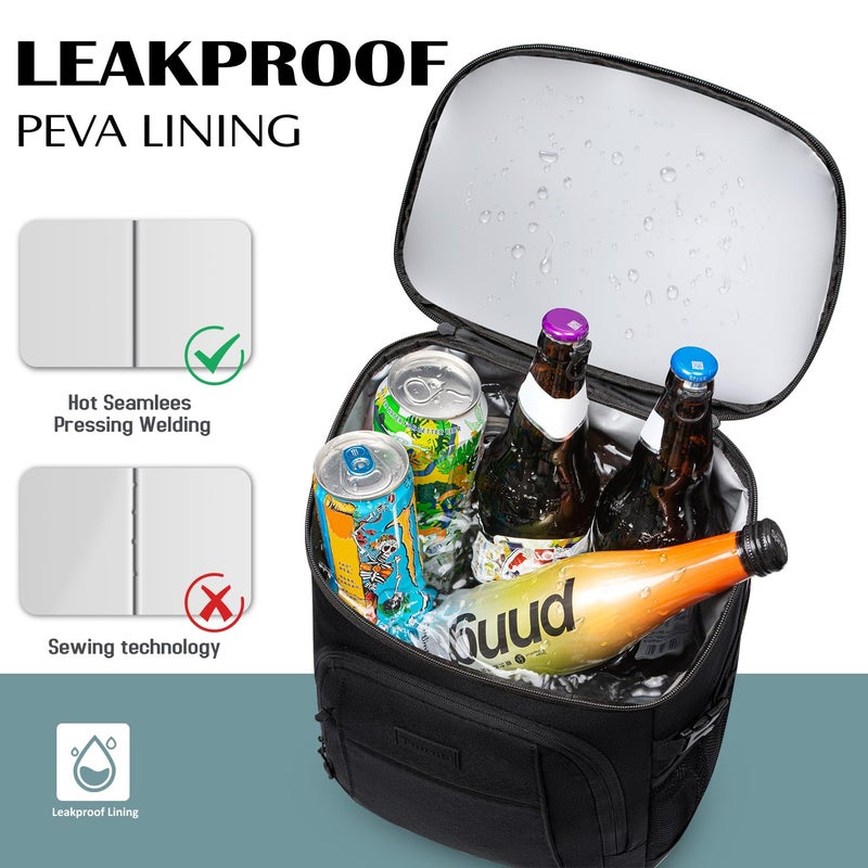 Tuwubi Cooler Backpack 35 Cans, Backpack Coolers Insulated Leak Proof for Men Women, Waterproof Soft Sided Lunch Camping Beach Travel Ice Chest Backpack Cooler Bag Black - Image 4