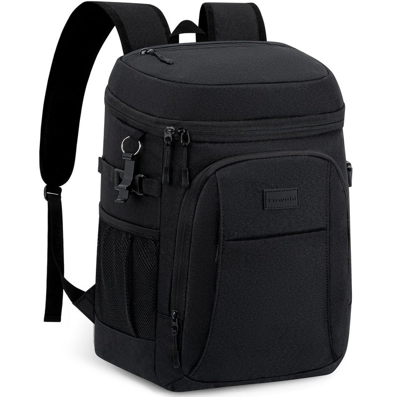 Tuwubi Cooler Backpack 35 Cans, Backpack Coolers Insulated Leak Proof for Men Women, Waterproof Soft Sided Lunch Camping Beach Travel Ice Chest Backpack Cooler Bag Black - Image 1