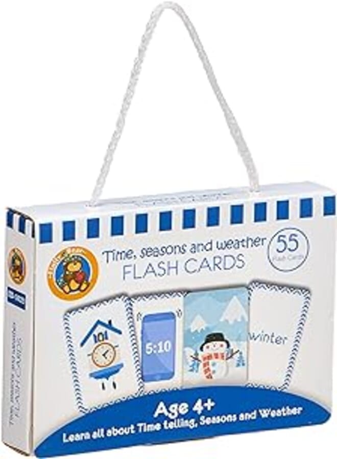 Fluffy Bear Fluffy Bear ED-1023 Time, Seasons and Weather Flash Cards - Multi Color-multi size 
