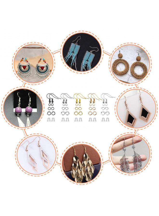 TOAOB THE ONE AND ONLY BABY TOAOB 150pcs 5 Colors Earring Hooks Kit Hypoallergenic Ear Wires and 1000pcs Jump Rings 200pcs Earring Backs for Earrings Making Jewelry Making Findings - Image 4