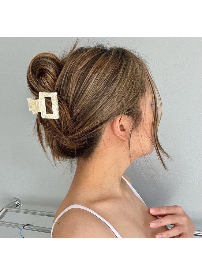 Bmobuo Checkered Tortoise Hair Clips for Women - 4Pcs 2" Small Acetate Claw Barrettes for Thick & Thin Hair - Image 3
