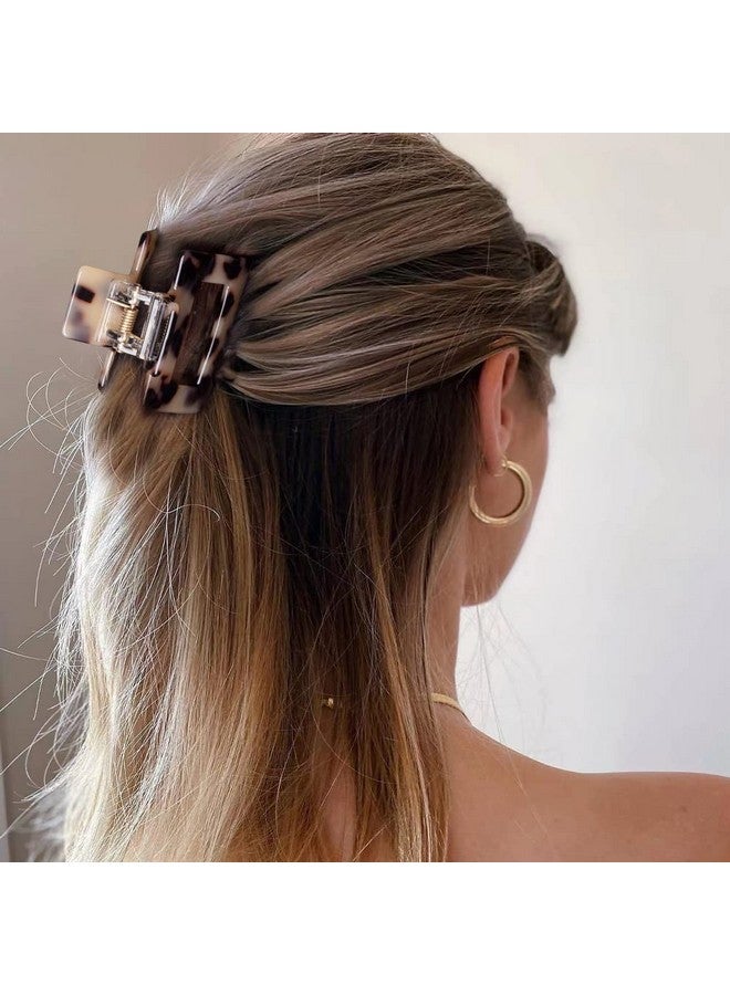 Bmobuo Checkered Tortoise Hair Clips for Women - 4Pcs 2" Small Acetate Claw Barrettes for Thick & Thin Hair - Image 5