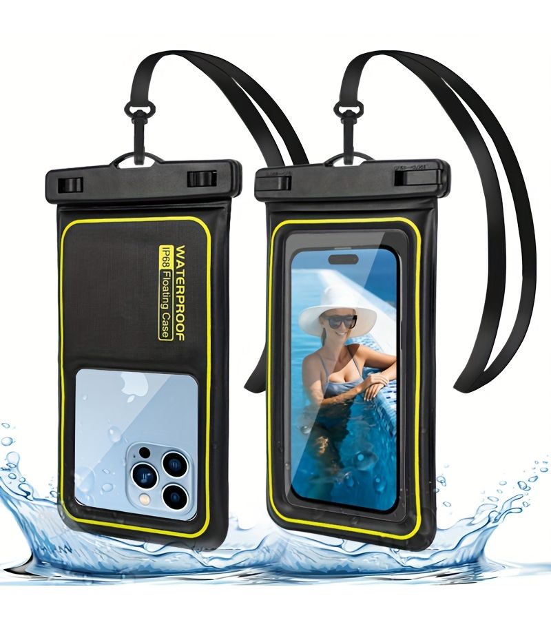 IP68 Waterproof Phone Pouch Sponge Floating Waterproof Phone Case With Lanyard Touchscreen Sensitive Compatible With iPhone 17 Pro Max 16 15 14 S25 S24 Phone Dry Bag For Vacation Cruise Travel Essential 7 0 Inch Black - Image 5