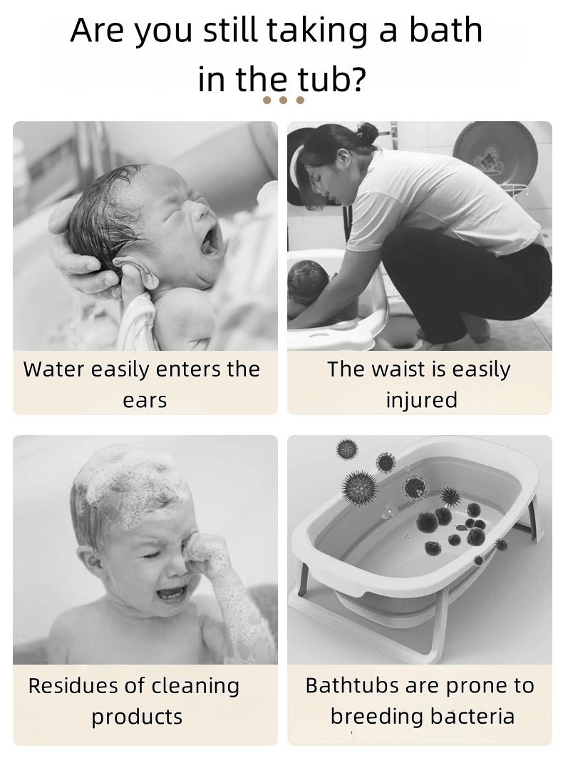 مقعد استحمام للأطفال – حامل حمام بارتفاع قابل للتعديل مع تصميم مانع للانزلاق، تخزين قابل للطي، شطف 360° للأطفال من 6 إلى 24 شهرًا - Image 4