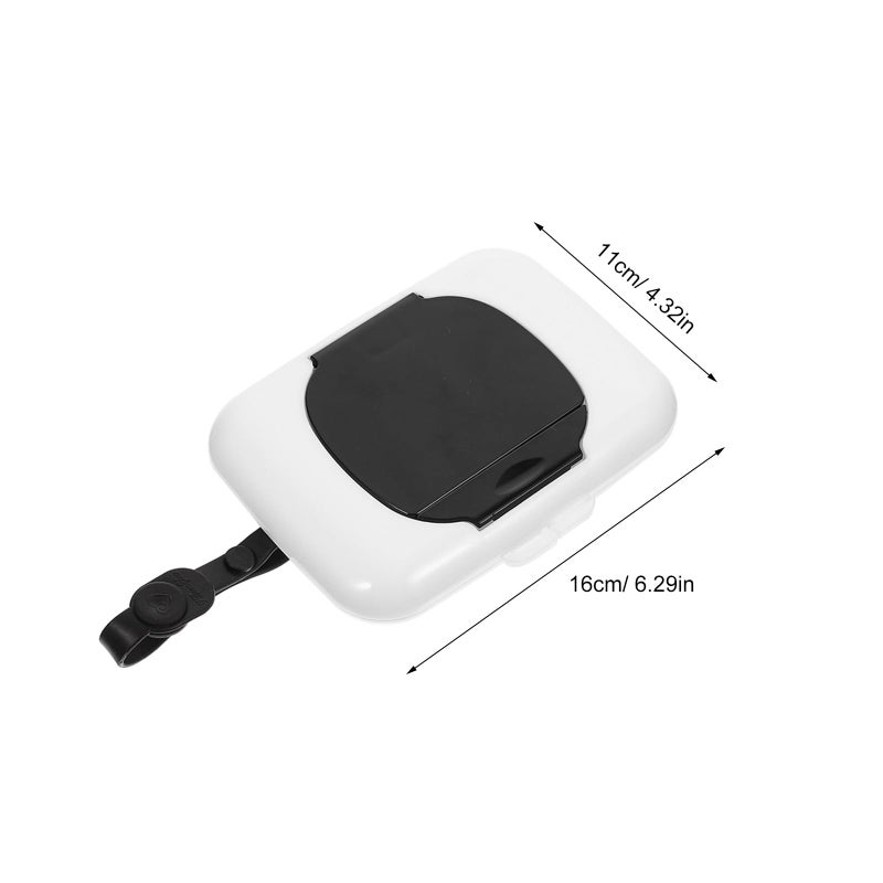 Reusable Portable Wipes Dispenser Box With Lid For Travel Outdoor Stroller 2 Pack Black - Image 3