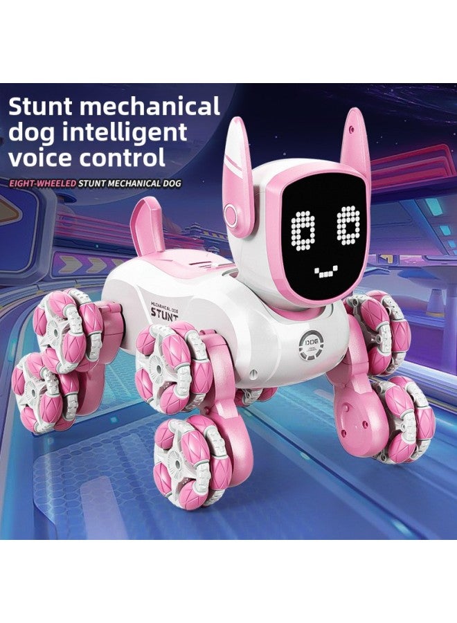 Intelligent Voice Control Eight Wheel Stunt Robot Dog Gesture Sensing Pink Remote Control Car Children's Programming Pet Toy-Color:Md572 Gray, Ordinary Handle Remote Control-Scale:Two Sets Of Lithiu - Image 2