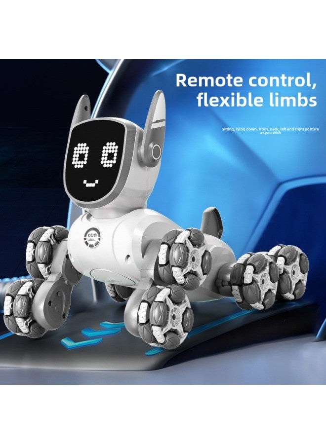 Intelligent Voice Control Eight Wheel Stunt Robot Dog Gesture Sensing Pink Remote Control Car Children's Programming Pet Toy-Color:Md572 Gray, Ordinary Handle Remote Control-Scale:Two Sets Of Lithiu - Image 4