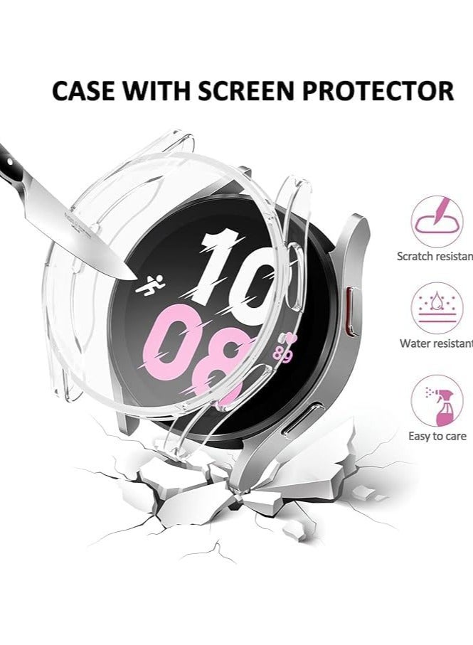 ELMO3EZZ Compatible with Samsung Galaxy Watch 5 44mm/ 40mm Screen Protector Case, Galaxy Watch 5 LTE 44mm/5 Pro 45mm Cover Soft TPU Plated Protective Case Scratch Resistant Protection (Clear) - Image 2