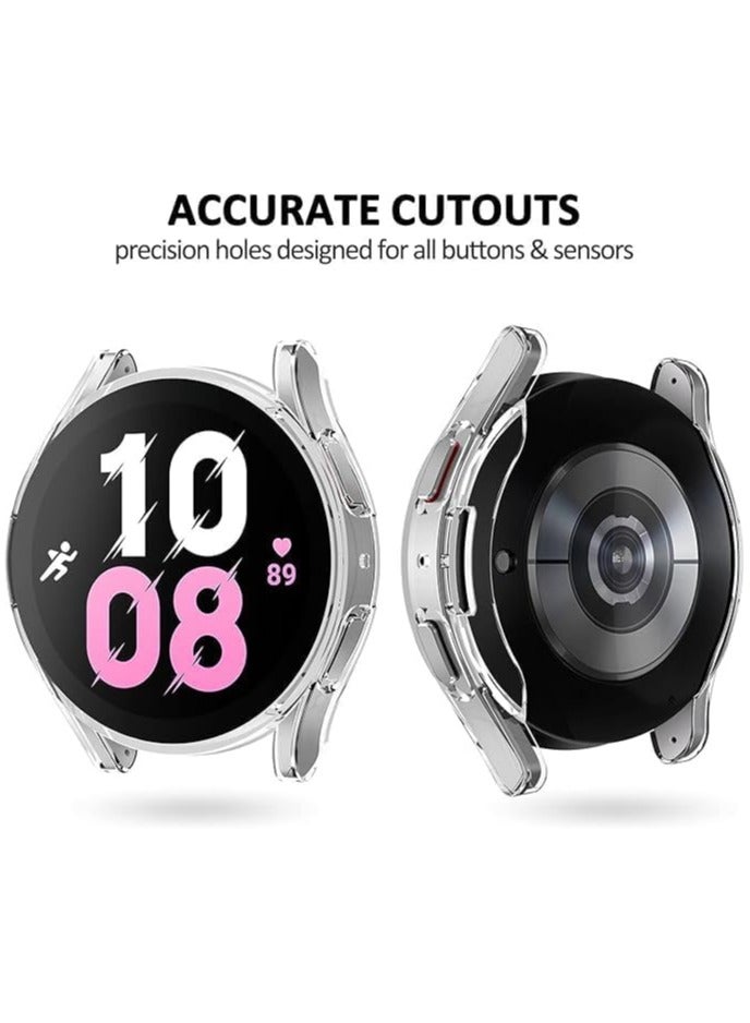 ELMO3EZZ Compatible with Samsung Galaxy Watch 5 44mm/ 40mm Screen Protector Case, Galaxy Watch 5 LTE 44mm/5 Pro 45mm Cover Soft TPU Plated Protective Case Scratch Resistant Protection (Clear) - Image 4