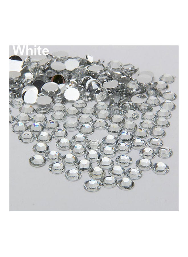 NIBEMINENT 2000Pcs Flat Back Resin Rhinestones DIY Phone Case Nail Decals 2/3/4/5mm White 20*10*20cm - Image 1