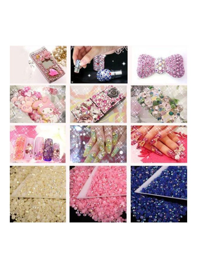 NIBEMINENT 2000Pcs Flat Back Resin Rhinestones DIY Phone Case Nail Decals 2/3/4/5mm White 20*10*20cm - Image 5