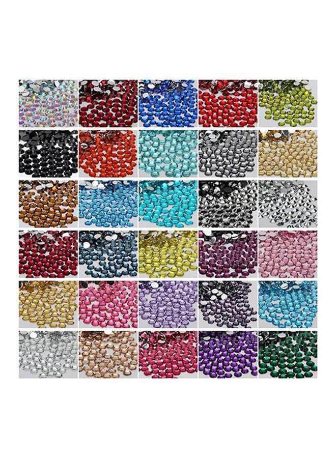 NIBEMINENT 2000Pcs Flat Back Resin Rhinestones DIY Phone Case Nail Decals 2/3/4/5mm White 20*10*20cm - Image 3