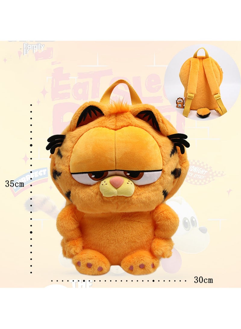 35cm Orange Cat Backpack Plush Toy | Character Details | Soft And Cute | Cartoon Surrounding Dolls | Suitable As A Gift For Children  - Image 2