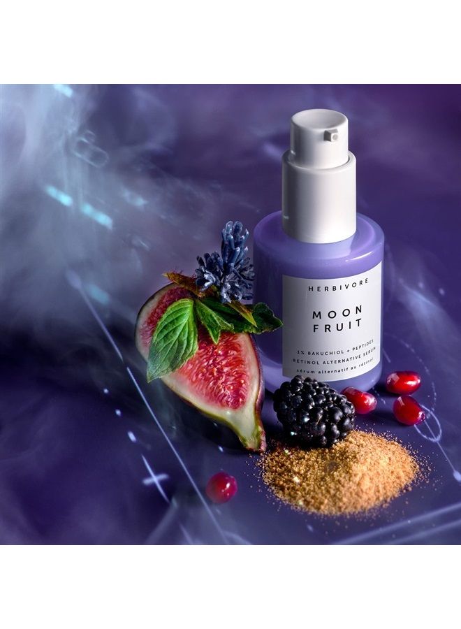 HERBIVORE Moon Fruit Retinol Alternative Face Serum – 1% Bakuchiol & Peptides, Reduces the Appearance of Fine Lines & Wrinkles, for Firmer Looking Skin, Plant-based, Vegan, Cruelty-free, 30mL / 1 oz