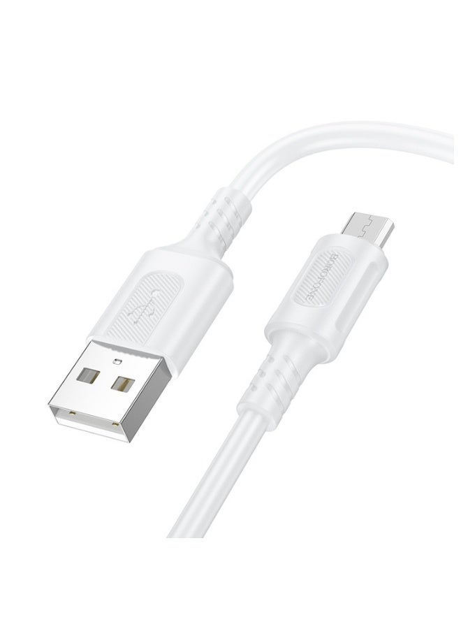 بوروفون Borofone Cable BX111 Feliz - USB to Micro USB - 2,4A 1 metre white - Image 2