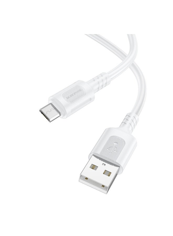 بوروفون Borofone Cable BX111 Feliz - USB to Micro USB - 2,4A 1 metre white - Image 1