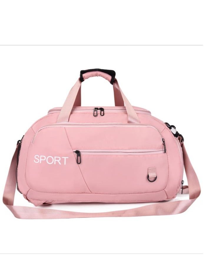 Golden Multi-Functional Gyms Fitness Travel Sports Duffle Backpack Crossbody Bag, Tactical Duffel Bags, Sports Travel Gym Bag with Wet Pocket & Shoes Compartment for Men and Women (Pink) - Image 1