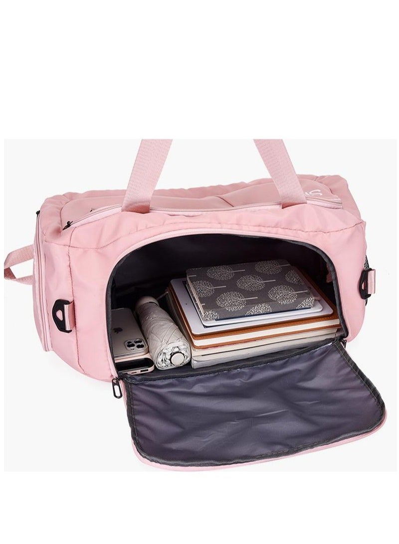 Golden Multi-Functional Gyms Fitness Travel Sports Duffle Backpack Crossbody Bag, Tactical Duffel Bags, Sports Travel Gym Bag with Wet Pocket & Shoes Compartment for Men and Women (Pink) - Image 3