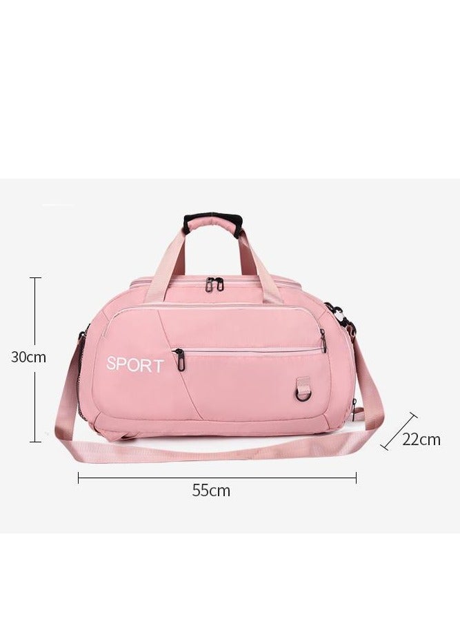 Golden Multi-Functional Gyms Fitness Travel Sports Duffle Backpack Crossbody Bag, Tactical Duffel Bags, Sports Travel Gym Bag with Wet Pocket & Shoes Compartment for Men and Women (Pink) - Image 4