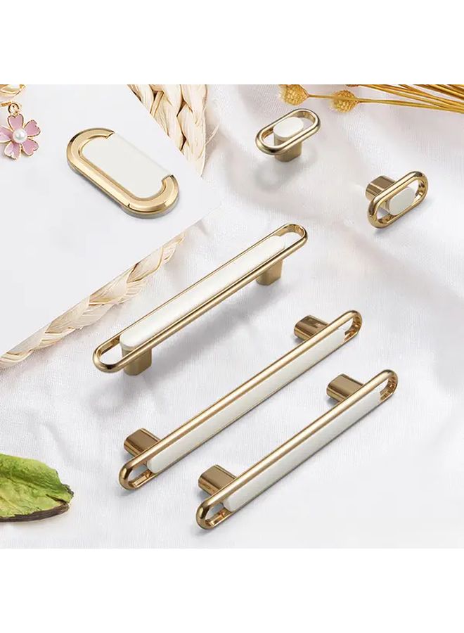 96mm Hole Distance 2pcs Modern Golden Cabinet Handles Sleek Zinc Alloy Drawer Pulls With Installation Hardware - Image 3
