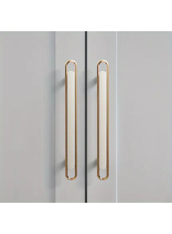 96mm Hole Distance 2pcs Modern Golden Cabinet Handles Sleek Zinc Alloy Drawer Pulls With Installation Hardware - Image 2