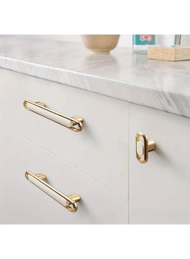 96mm Hole Distance 2pcs Modern Golden Cabinet Handles Sleek Zinc Alloy Drawer Pulls With Installation Hardware - Image 1