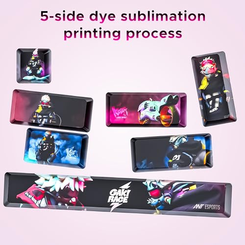 Ant Esports PBT Keycaps Switches for Mechanical Keyboard| 1Set with 7Keycaps & Puller | Durable Material |Compatible with All Brand Keyboards| Gaming Keycap Upgrade_ Battle Race Anime_Mutlicolor - Image 3