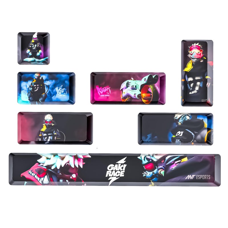 Ant Esports PBT Keycaps Switches for Mechanical Keyboard| 1Set with 7Keycaps & Puller | Durable Material |Compatible with All Brand Keyboards| Gaming Keycap Upgrade_ Battle Race Anime_Mutlicolor - Image 5