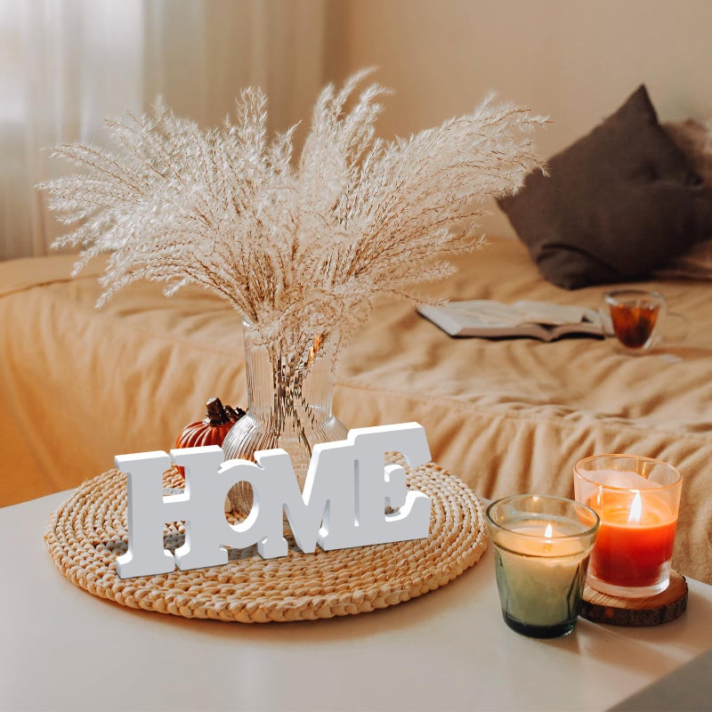 LLPMutu Wooden Blocks Wall and Table Top Decor: Freestanding Letter HOME Sign for Living Room, Entryway or Party Decor (White) - Image 3