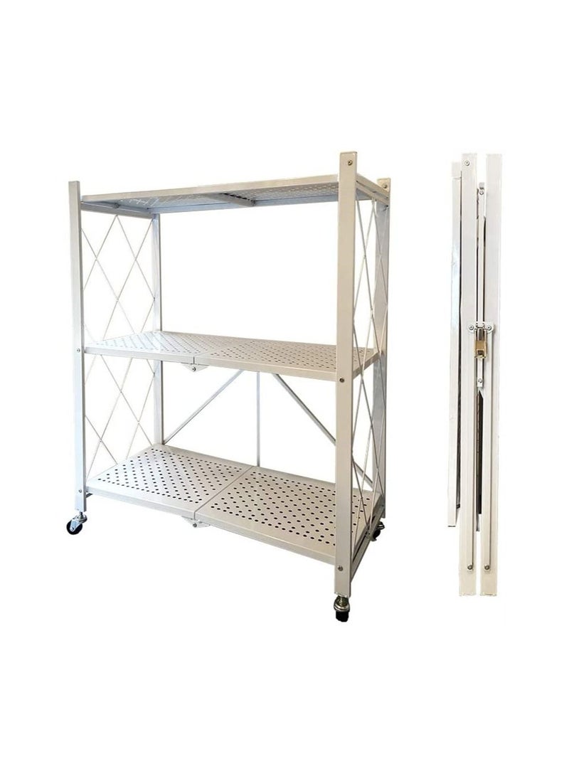 BLOOMING TIME 3 tier Kitchen Metal Rack white - Image 1