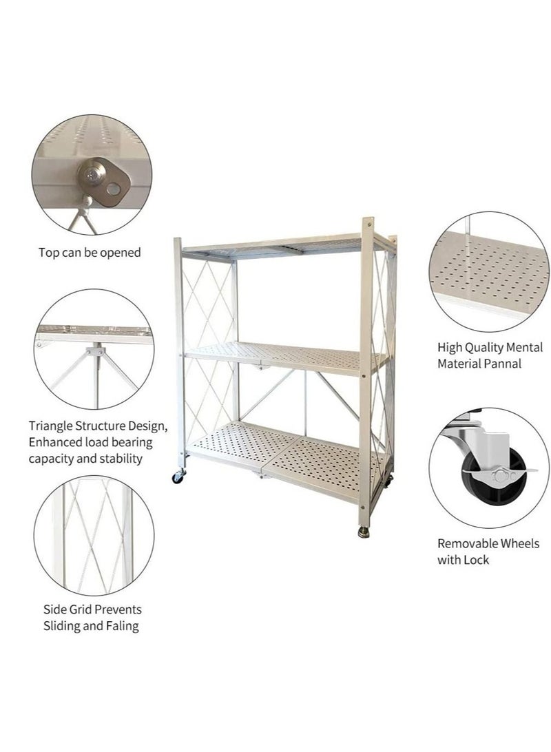 BLOOMING TIME 3 tier Kitchen Metal Rack white - Image 3