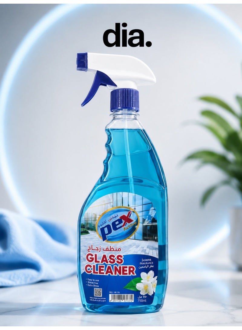 PEX Active Glass Cleaner Spray Jasmine Fragrance Streak-Free Shine for Windows Mirrors & Glass Surfaces 750ml - Image 3