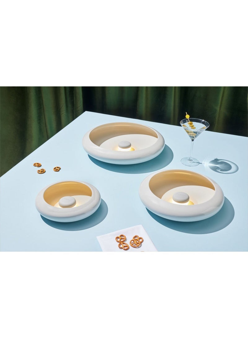 Fatboy Oloha Bowl with Rechargeable Lamp | Multifunctional | Lamp: ABS and silicone | Shade: Steel | Suitable for Indoor & Outdoor Use | Stepless dimmable | (37.5 x 8.2 cm) Large, Light Grey - Image 4