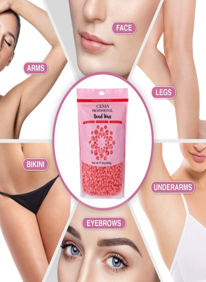 CEMA Professional Hard Wax Beads for Hair Remova | Strip-Free Microwave Wax for Face, Body, Bikini & Sensitive Skin | Easy to Apply, High Flexibility, Painless Waxing (500 Grams, Pink Wax) - Image 4