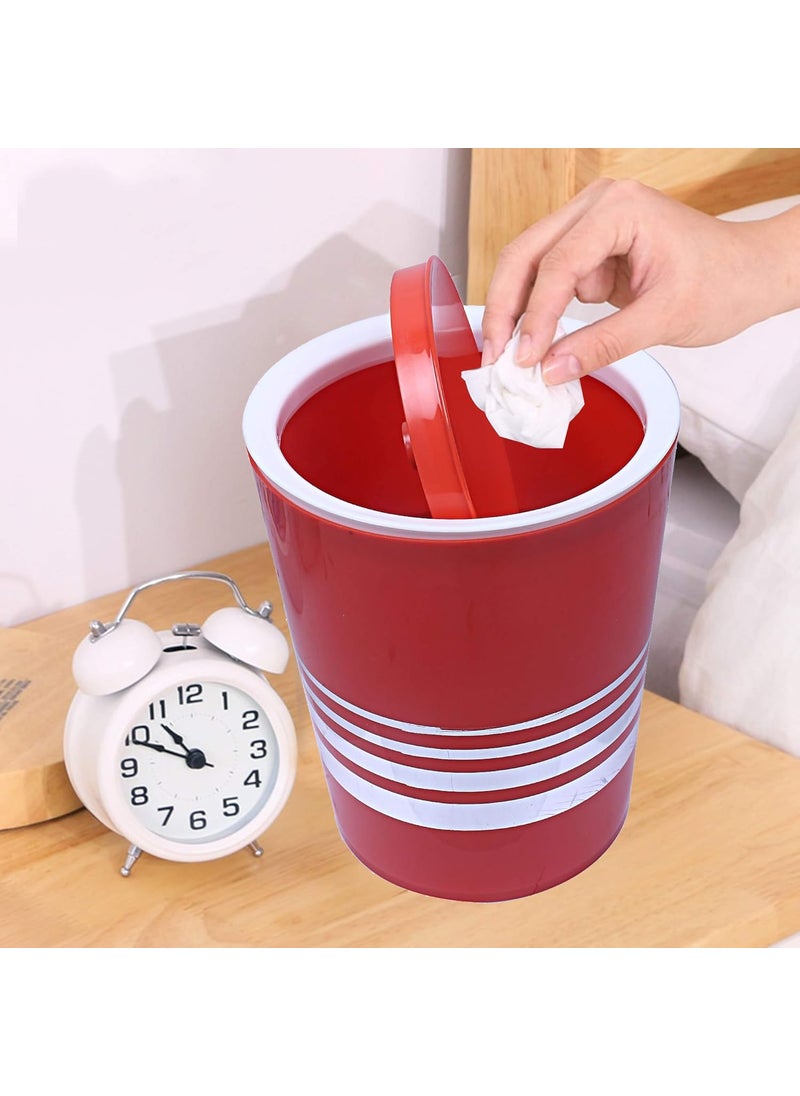 Kuber Industries Kuber Industries Plastic Swing Lid Garbage Waste Dustbin 5 Liters Red CTKTC22847  - Image 2