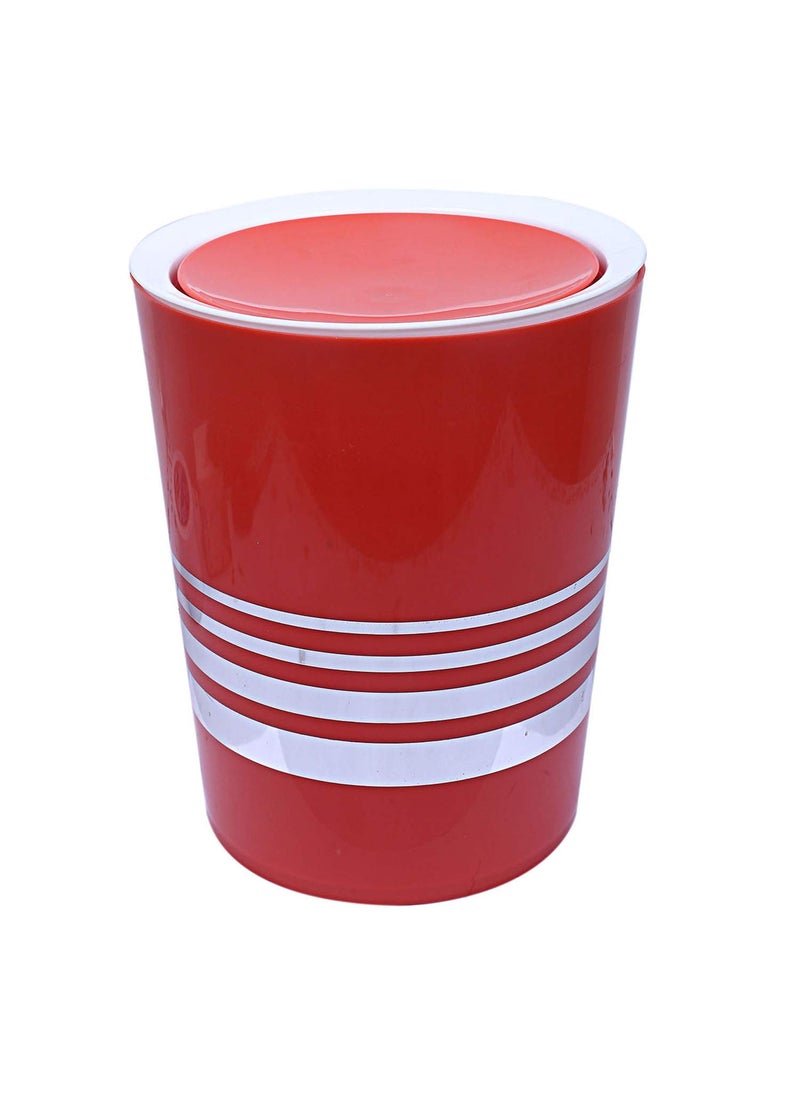 Kuber Industries Kuber Industries Plastic Swing Lid Garbage Waste Dustbin 5 Liters Red CTKTC22847  - Image 3