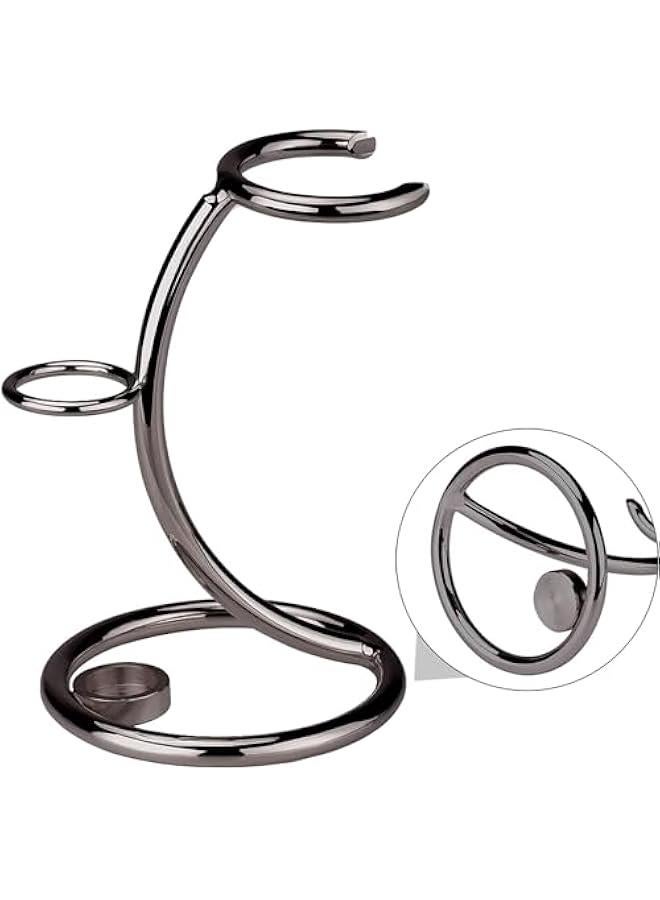 MOXO Razor Holder Stainless Steel Razor Stand Shaving Brush Stand Travel Shave Razor Holder for Men Shaver Kit Organizer for Bathroom Shower (Brushed Nickel) - Image 3