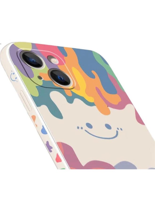 Zitai Liquid Silicone Iphone 16 Case With Colorful Painting, Creative Anti-drop Soft Shell For Apple 16, White - Image 2